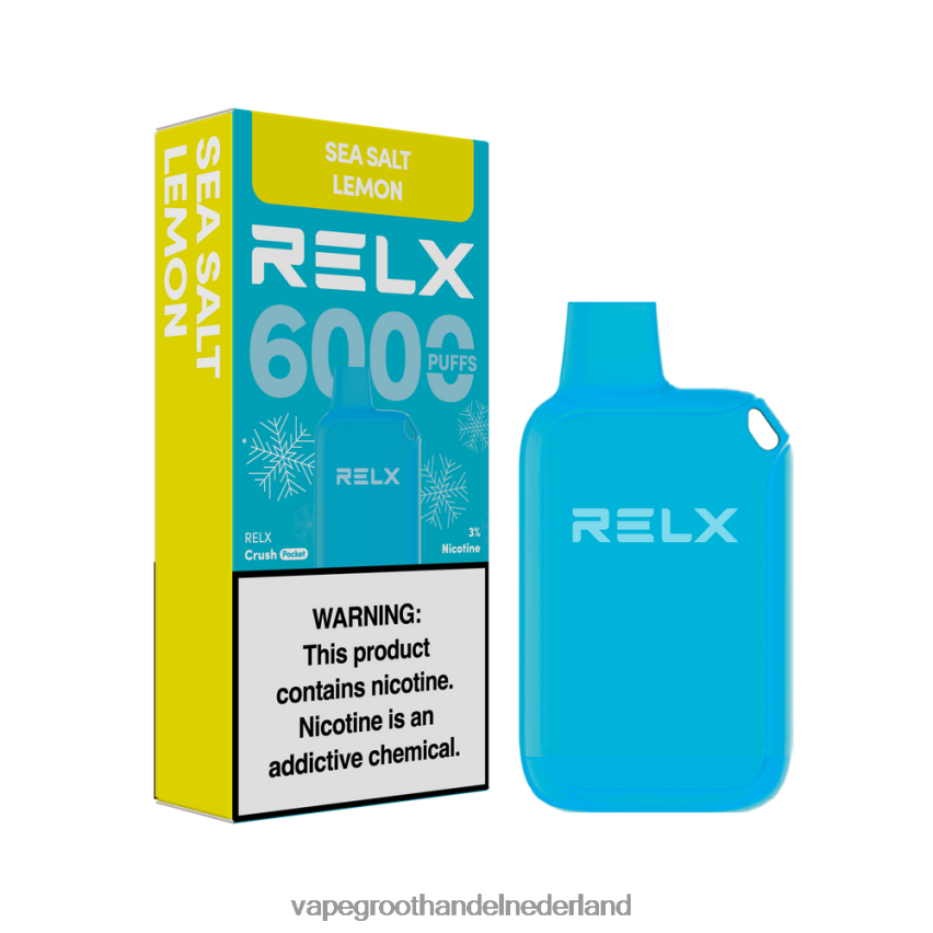Groothandel Vape Wegwerp 88D6JR11 - zeezout citroen RELX Crush Pocket 6000 ijskoud