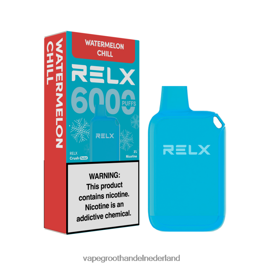Vape Amsterdam 88D6JR24 - watermeloen koel RELX Crush Pocket 6000 ijskoud