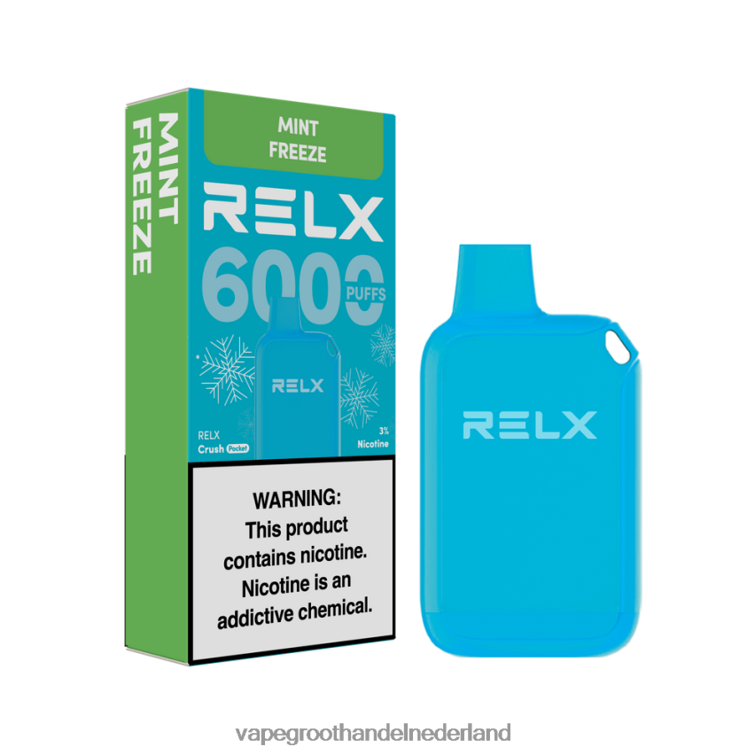 Vape Bestseller 88D6JR12 - munt bevriezen RELX Crush Pocket 6000 ijskoud