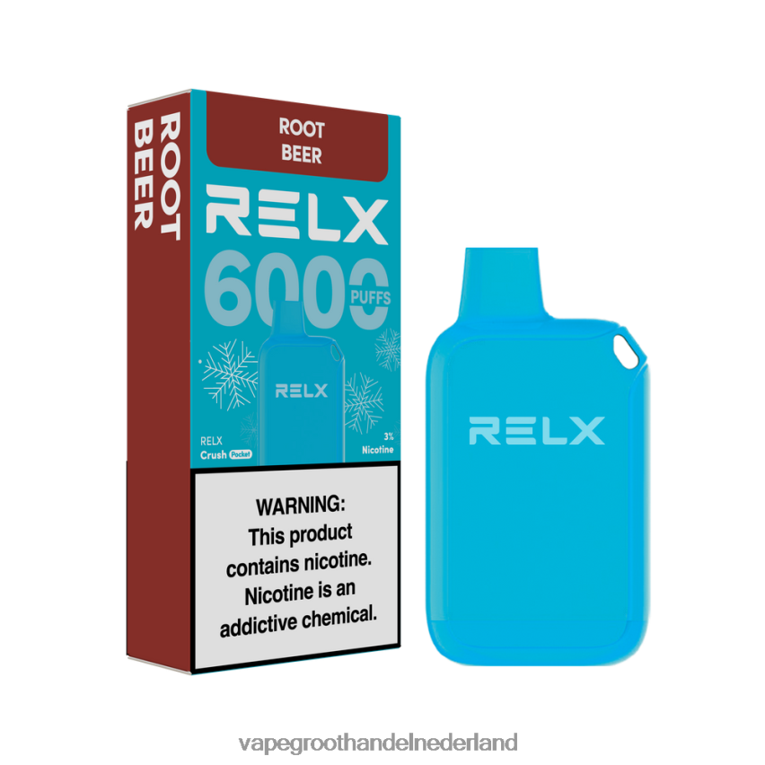 Vape Bestseller 88D6JR20 - wortelbier RELX Crush Pocket 6000 ijskoud