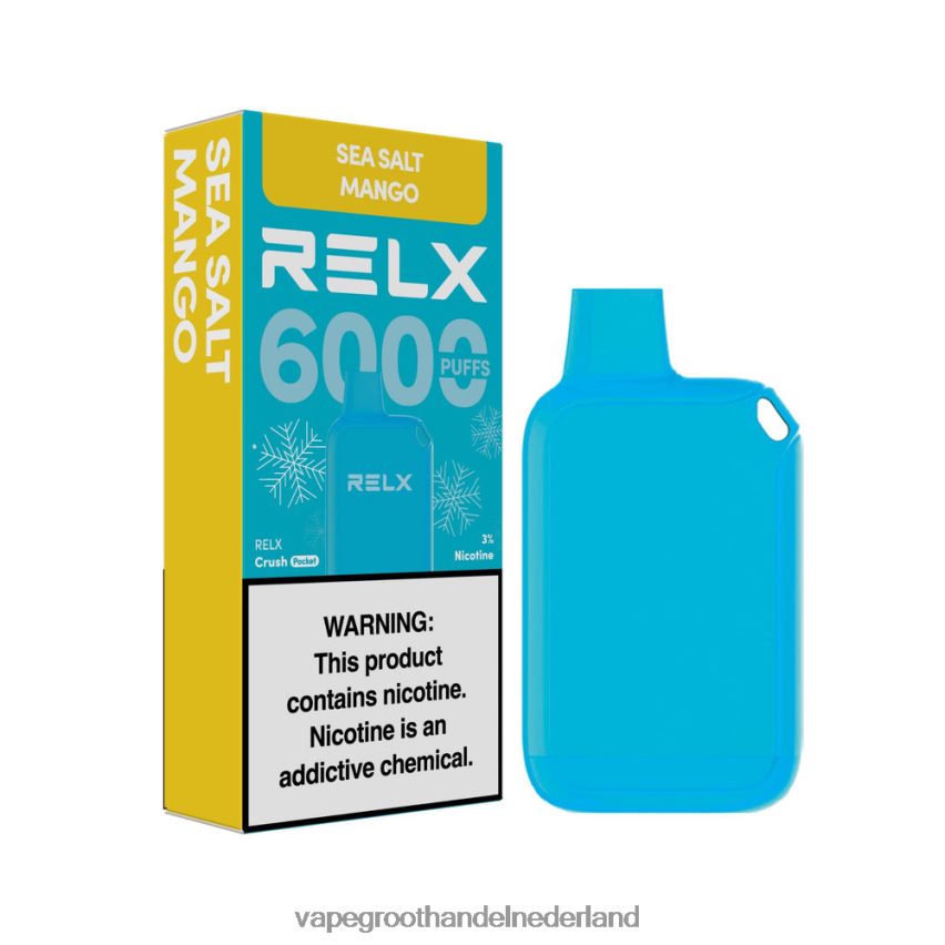 Vape Groothandel Inkoop 88D6JR13 - zeezout-mango RELX Crush Pocket 6000 ijskoud