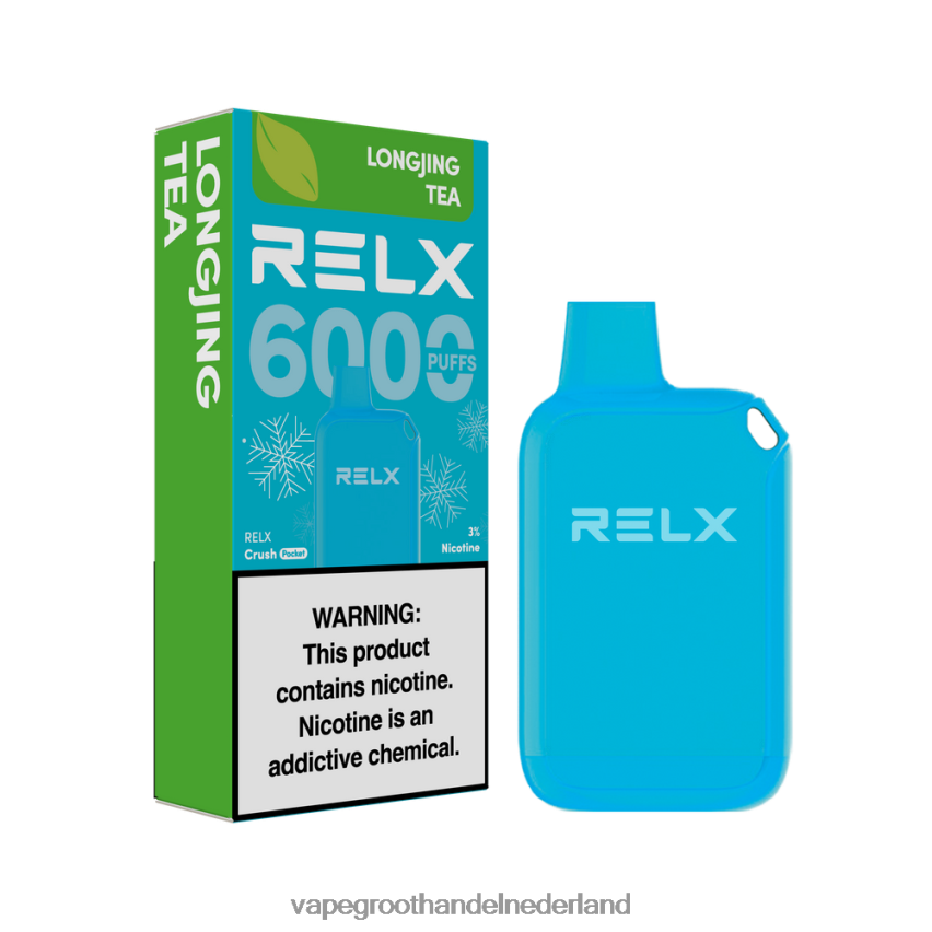 Vape Groothandel Nederland 88D6JR9 - longjing thee RELX Crush Pocket 6000 ijskoud