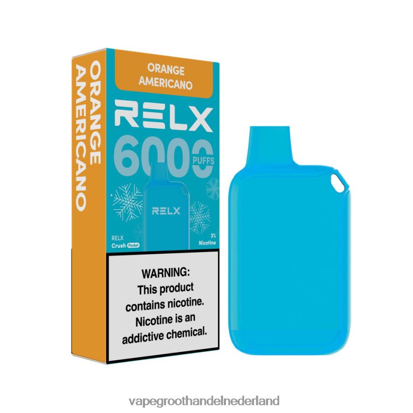 Vape Nederland 88D6JR15 - oranje amerikaanse RELX Crush Pocket 6000 ijskoud