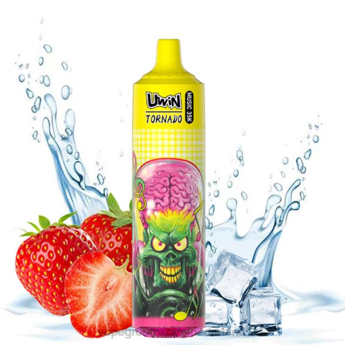 Vape Amsterdam aardbeien ijs - UWIN CRYSTAL 35k wegwerpdamp T80424