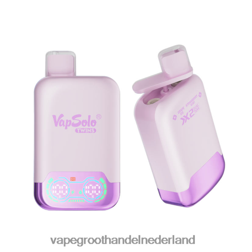 Vape Groothandel Amersfoort 8N08XX122 Vapsolo TWINS wegwerp damp druivenijs en aardbei-kiwi