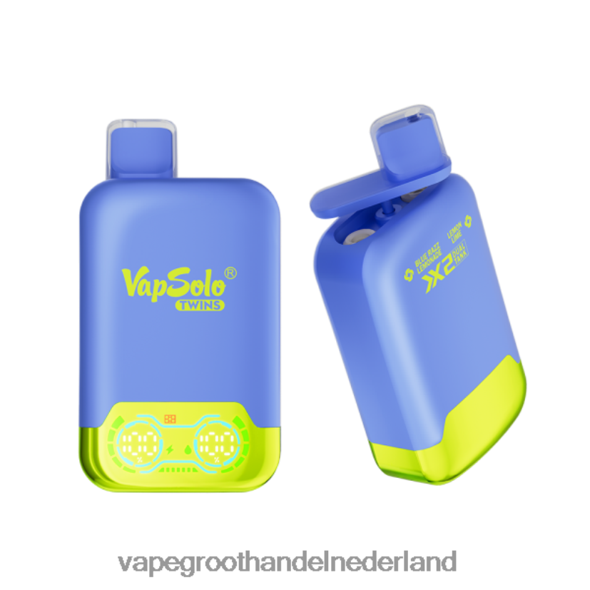 Vape Nederland 8N08XX120 Vapsolo TWINS wegwerp damp blauwe razz limonade en citroenlimoen