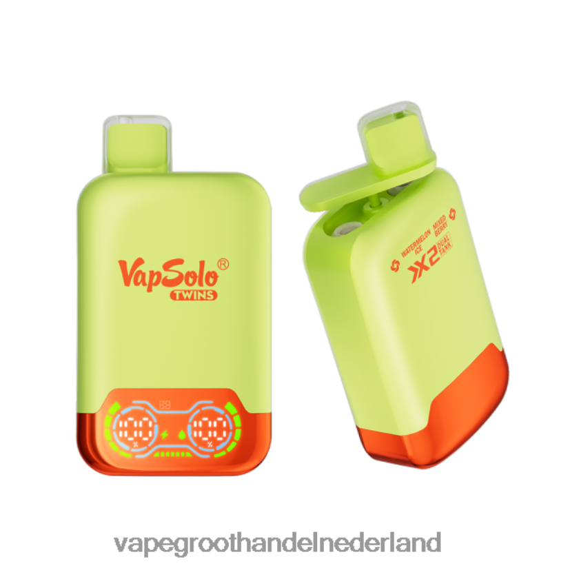 Vape Nederland 8N08XX128 Vapsolo TWINS wegwerp damp watermeloenijs en gemengde bessen